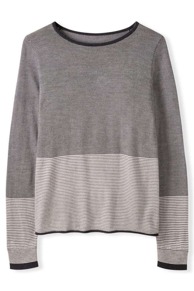 Celtic & Co Celtic & Co Women's Merino Fine Knit Boat Neck Jumper in Mid Grey - 2