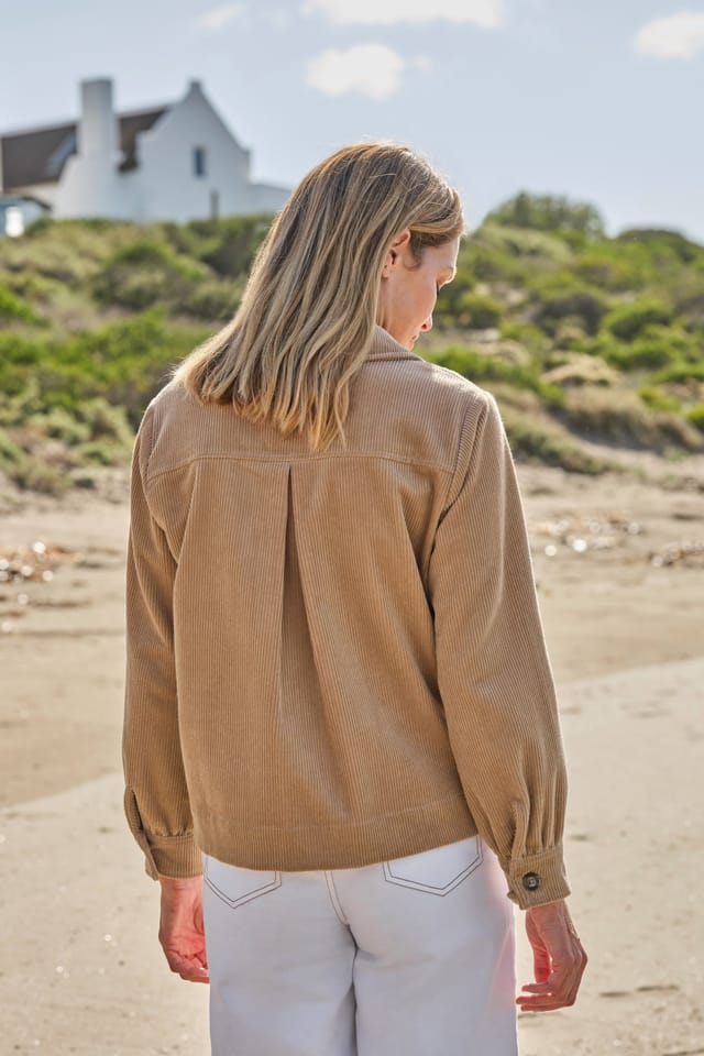 WoolOvers WoolOvers Women's Lightweight Corduroy Jacket in Stone - 3