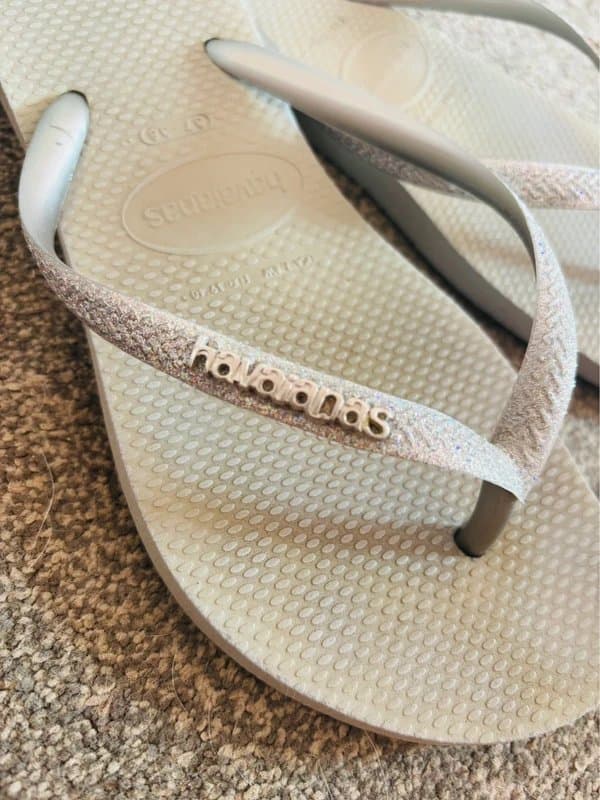 Havaianas Havaianas silver glitter sandals holiday festival party 37/38 same day post
