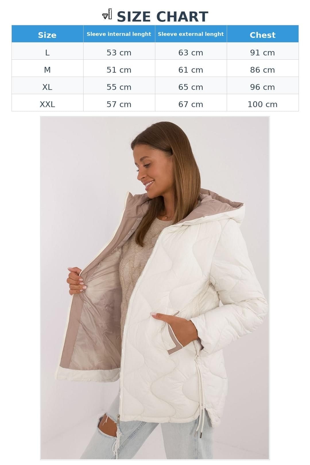 Love Lace Love Lace Women's Quilted Hooded Zip Jacket for Autumn Winter in Off-White - 4