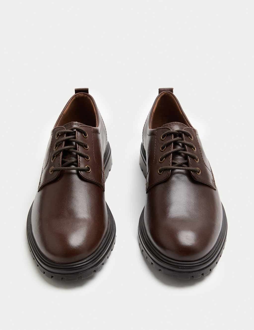 Marks & Spencer M&S Dark Brown Leather Derby Shoes