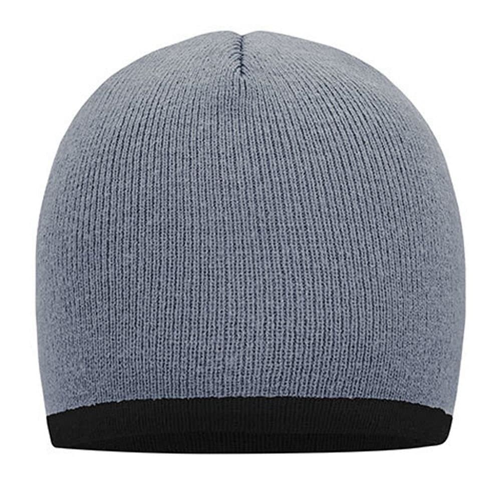 Myrtle Beach Myrtle Beach Men's Contrast Trim Beanie in Mid Grey