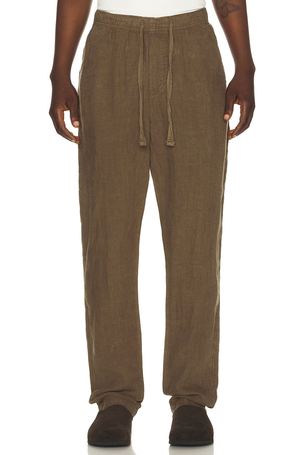 Revolve Dark Palm Linen Drawstring Pants