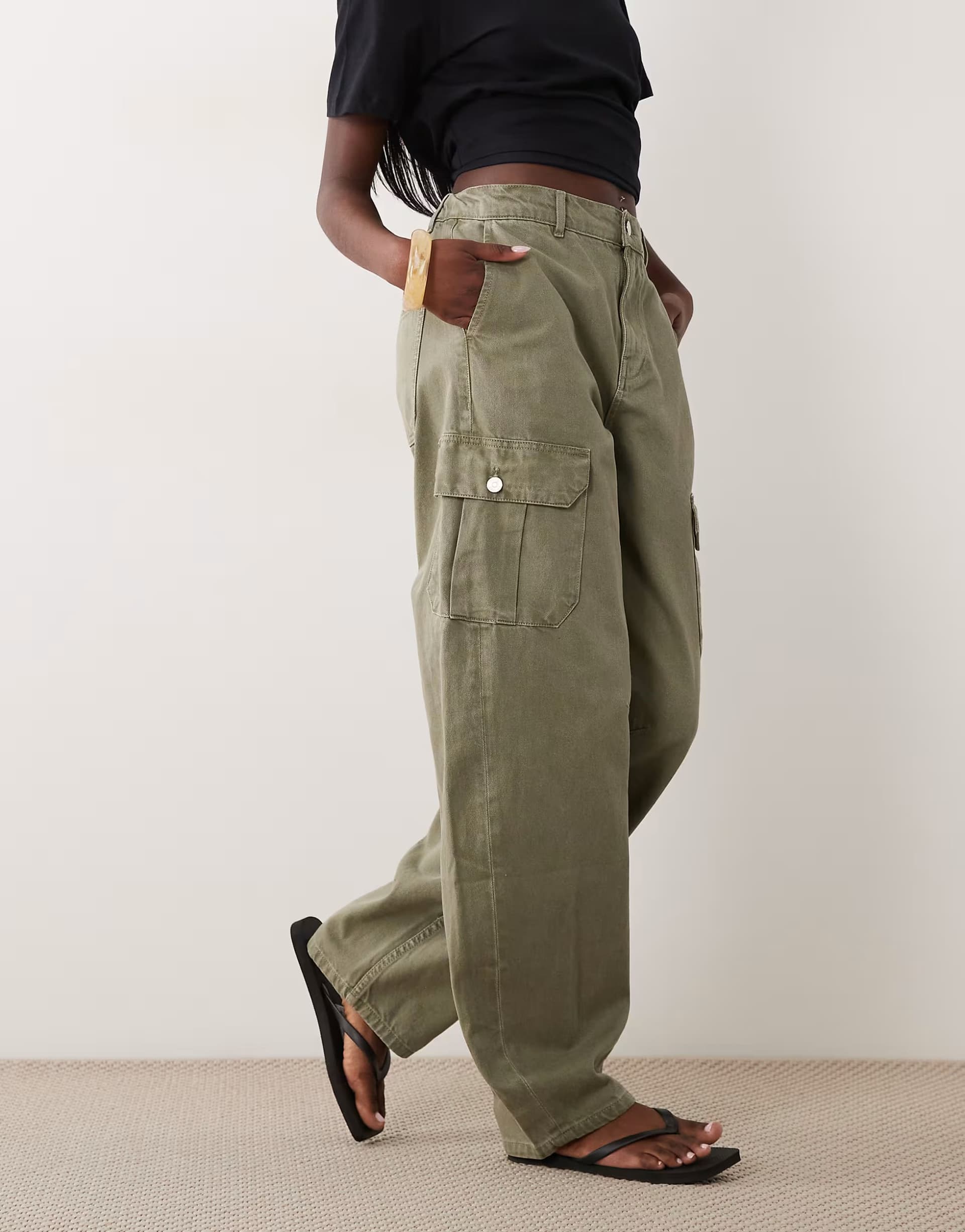 ASOS ASOS DESIGN cargo trousers in soft khaki