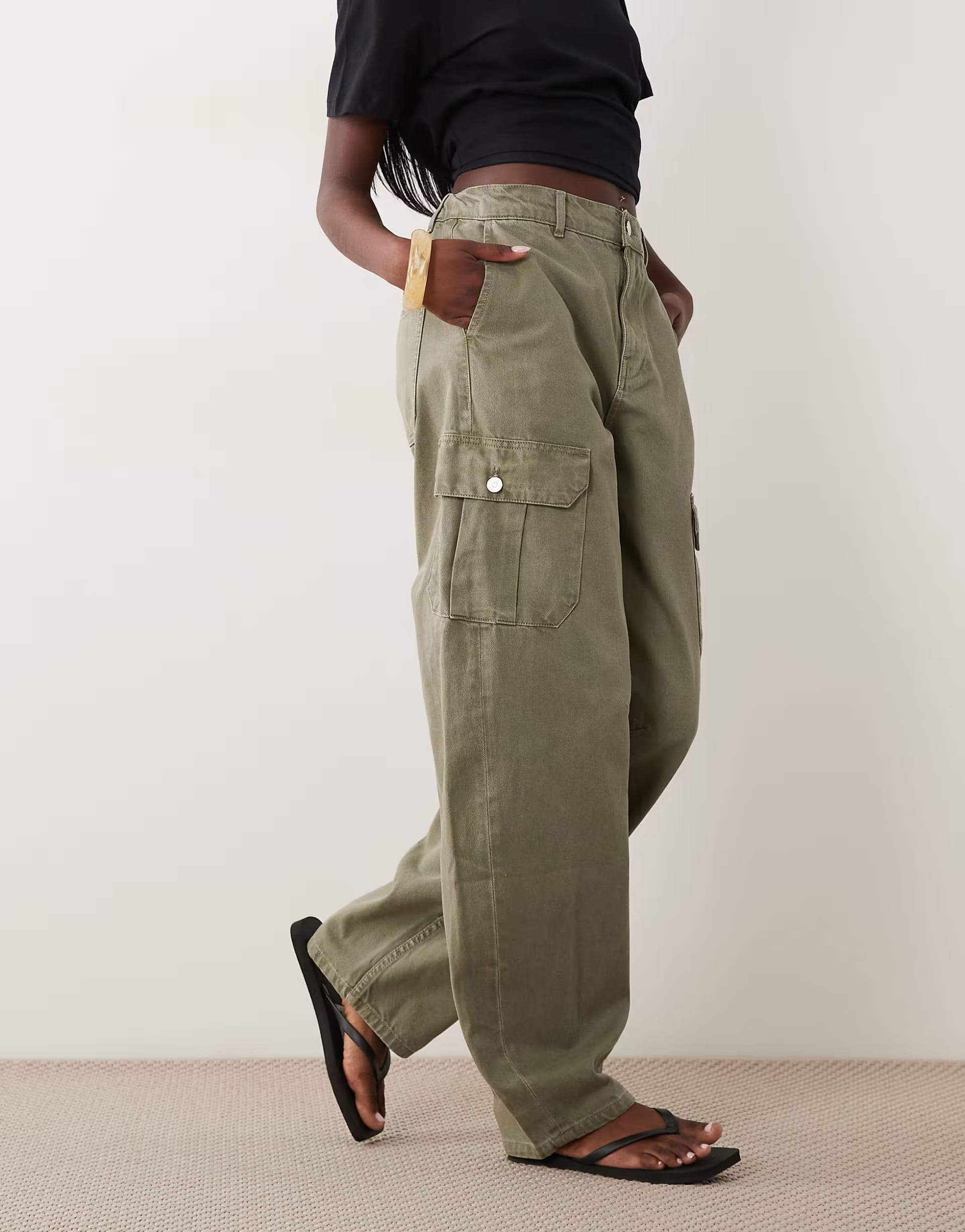 ASOS DESIGN Soft Khaki Cargo Trousers
