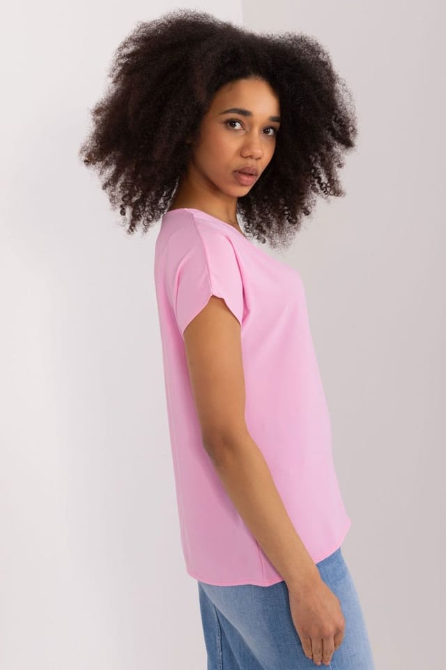 Love Lace Love Lace Women's Casual Polyester Blouse with Heart Neckline in Pink - 2