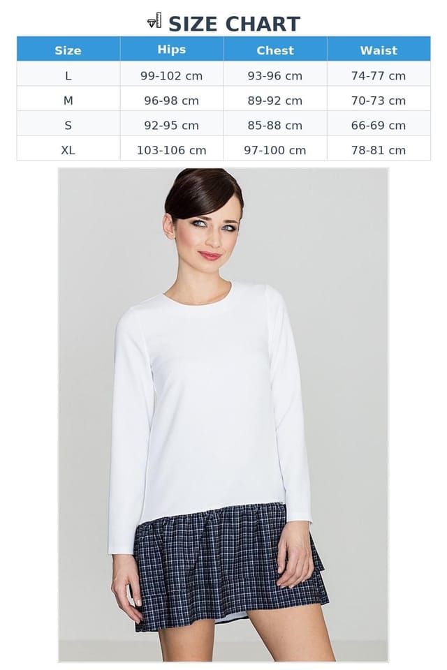 Love Lace Love Lace Women's Classic Long Sleeve Dress with Checked Ruffles Style 114274 in White - 3