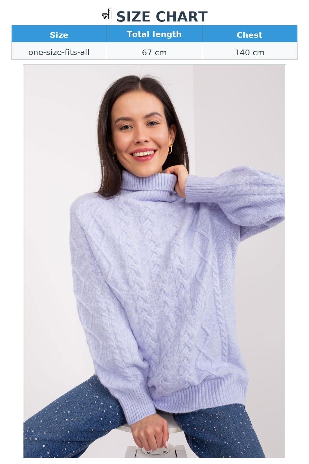 Love Lace Love Lace Women's Plaid Acrylic Turtleneck Long Sleeve Sweater in Violet - 4