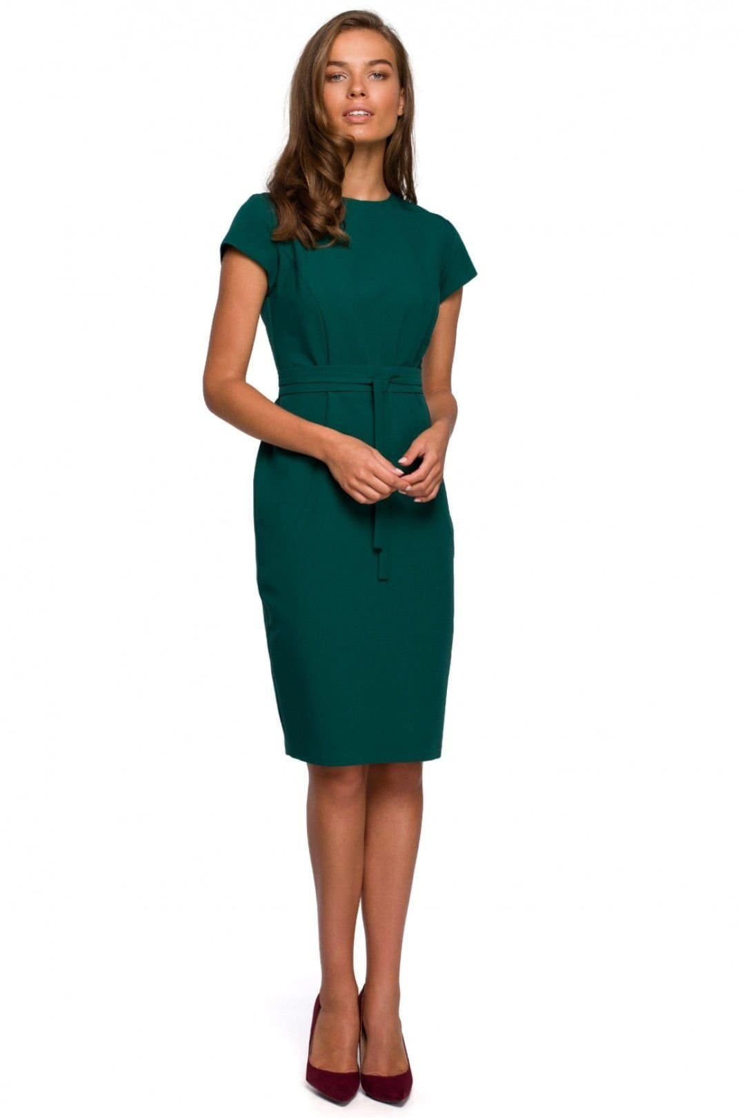 Love Lace Love Lace Women's Minimalist Double Belt Bodycon Dress in Green