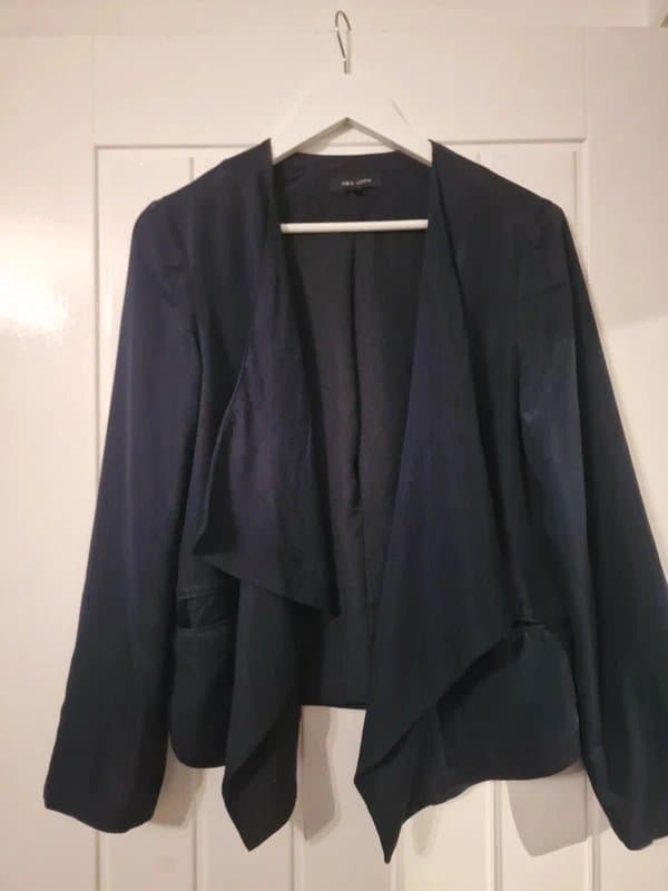 New Look Navy Waterfall Lapel Jacket UK 14