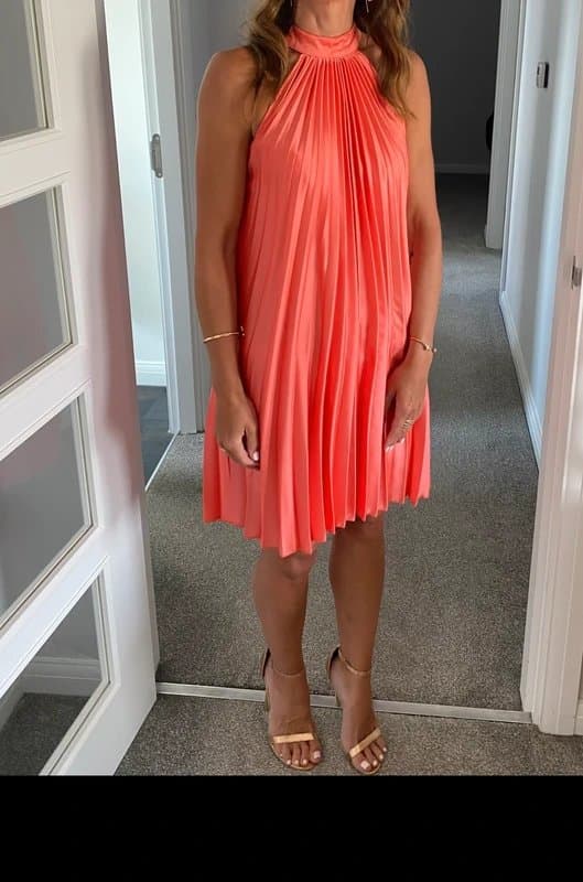 New Look New Look Orange pleat dress