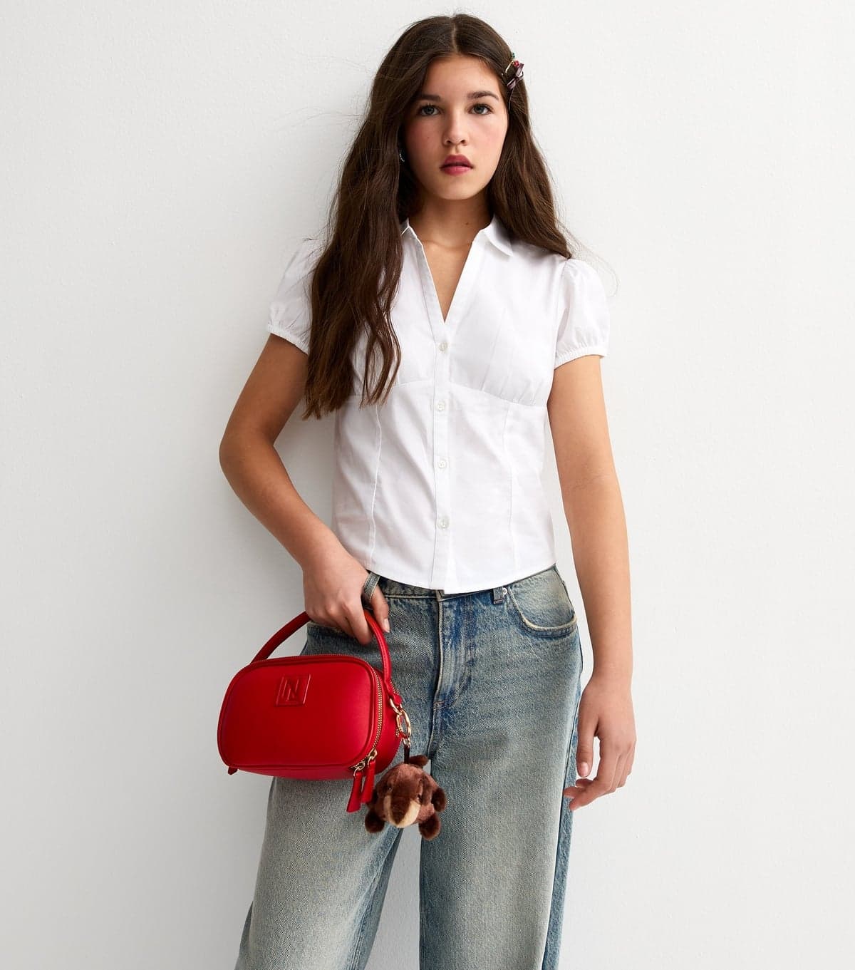 New Look New Look White Fitted Short Sleeve Shirt