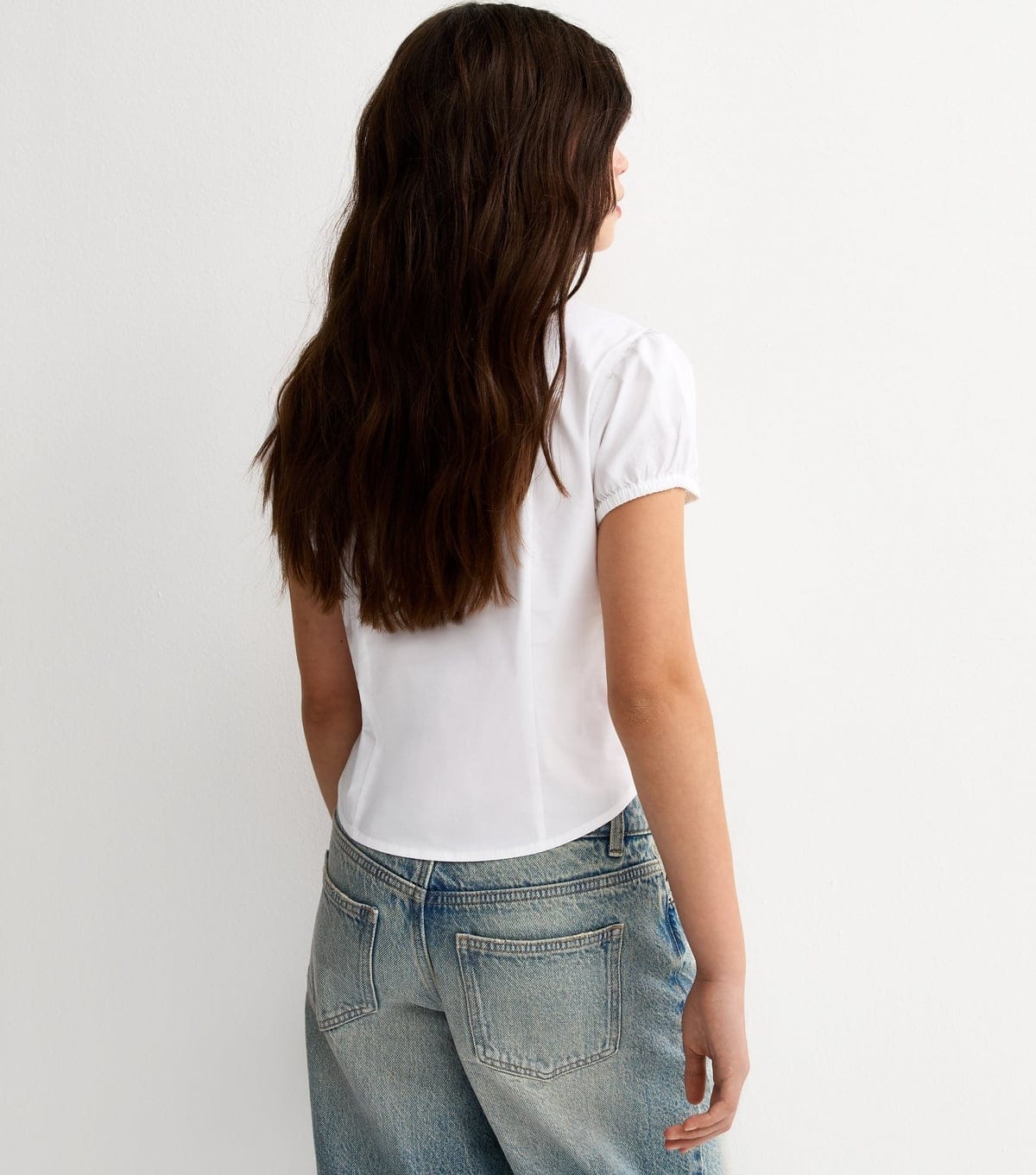 New Look Girls' White Fitted Short Sleeve Shirt New Look - 4