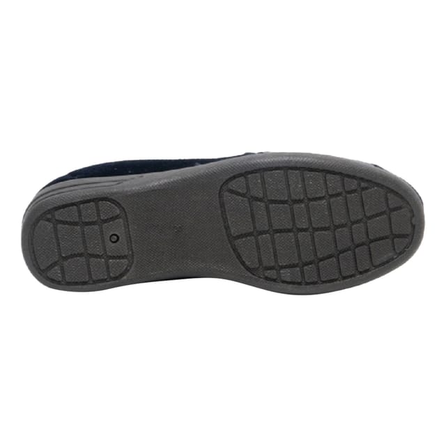 Zedzzz Zedzzz Men's Aaron Twin Gusset Velour Slippers in Mid Navy - 3