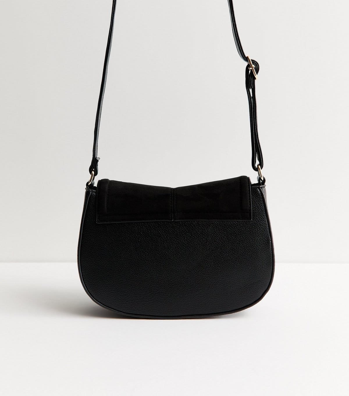 New Look Black Faux Suede Saddle Shoulder Bag New Look - 4