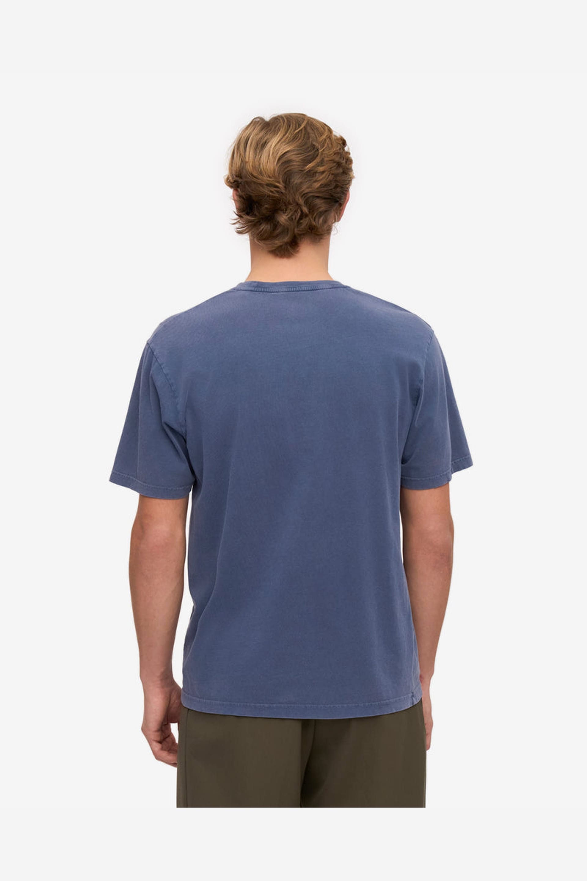 Colourful Standard Colourful Standard Men's Classic Style Short Sleeve Crew Neck T-Shirt in Dark Indigo - 4