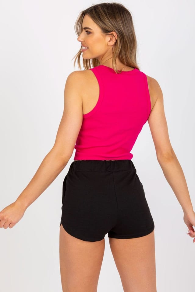 Love Lace Love Lace Women's Classic Ribbed Top Round Neck T-Shirt in Fuchsia - 3