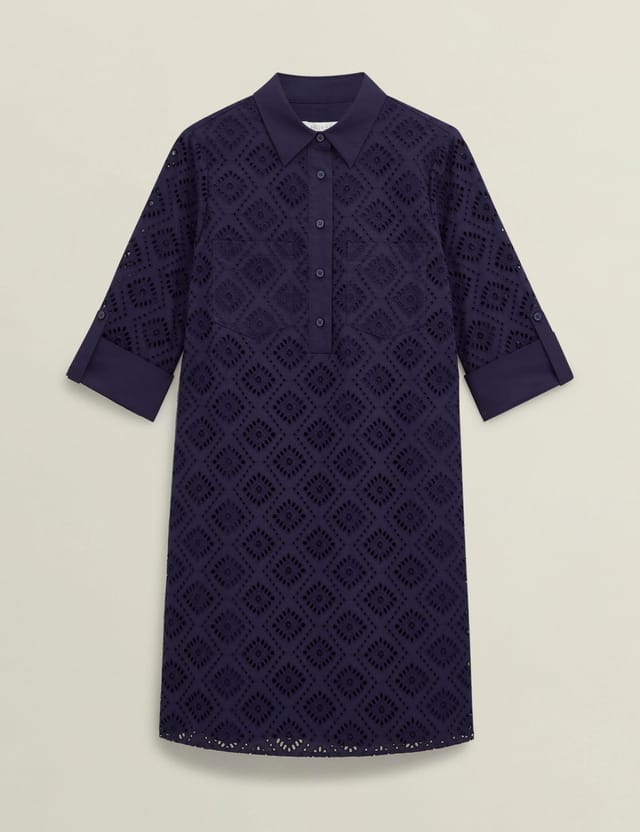 Hobbs London Hobbs London Women's Marcia Embroidery Detail Dress in Dark Navy - 2