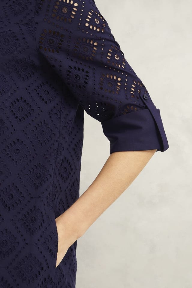 Hobbs London Hobbs London Women's Marcia Embroidery Detail Dress in Dark Navy - 3