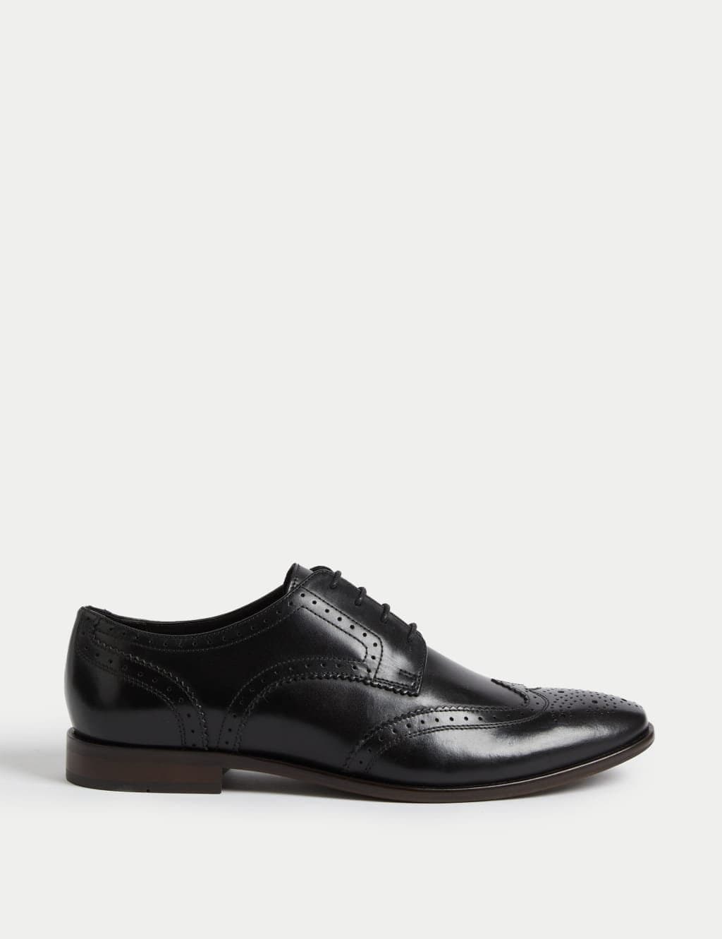 Marks & Spencer M&S Wide Fit Leather Brogues Black