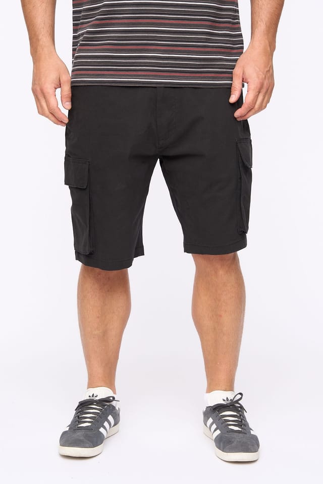 Bewley&Ritch Bewley&Ritch Men's Seaford Cotton Stretch Regular Fit Multi-Pocket Cargo Shorts in Black - 2