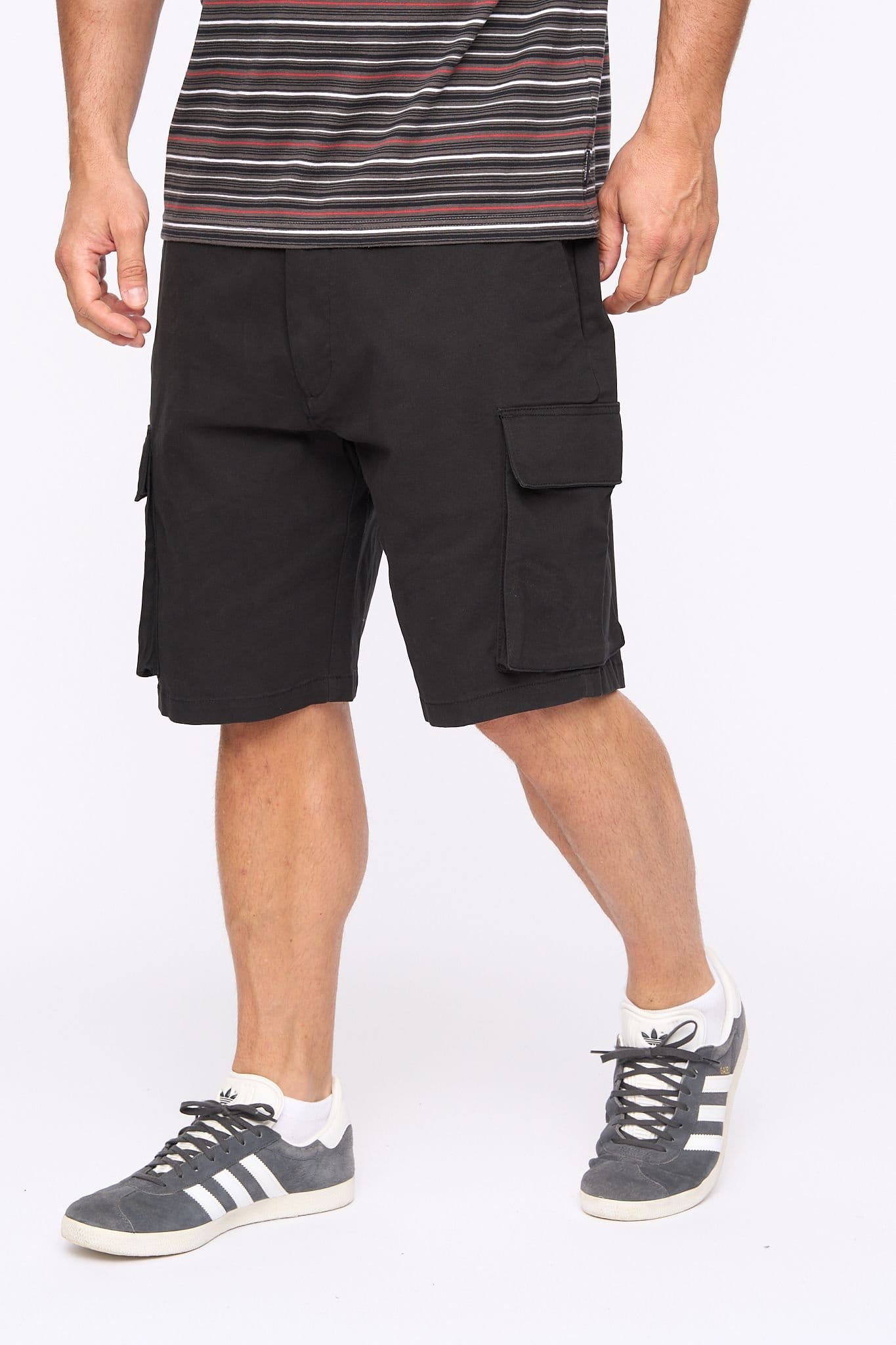 Bewley&Ritch Bewley&Ritch Men's Seaford Cotton Stretch Regular Fit Multi-Pocket Cargo Shorts in Black - 4