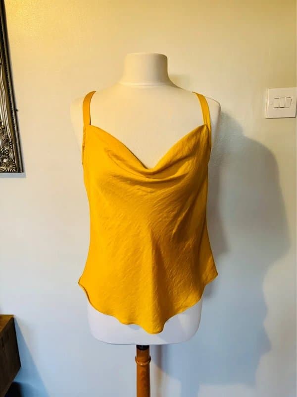 Mint Velvet Mint Velvet mustard yellow silky cami top - size 10