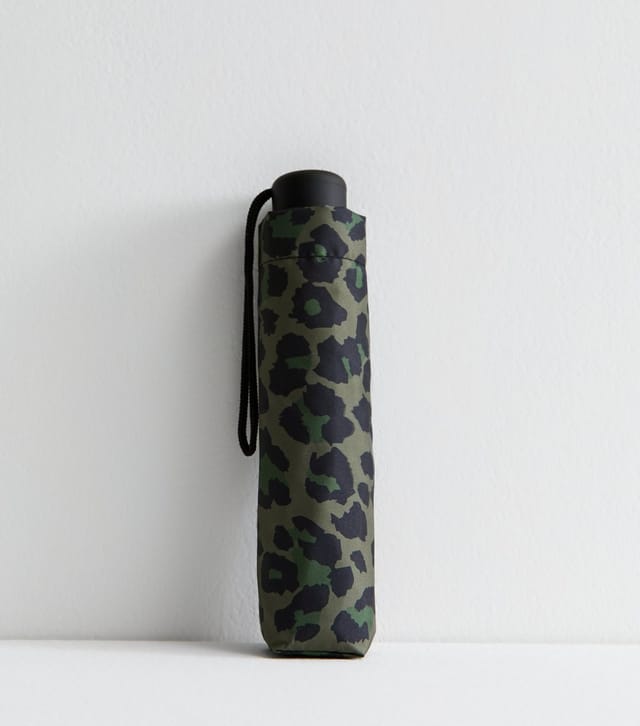 New Look Khaki Leopard Print Umbrella New Look - 2