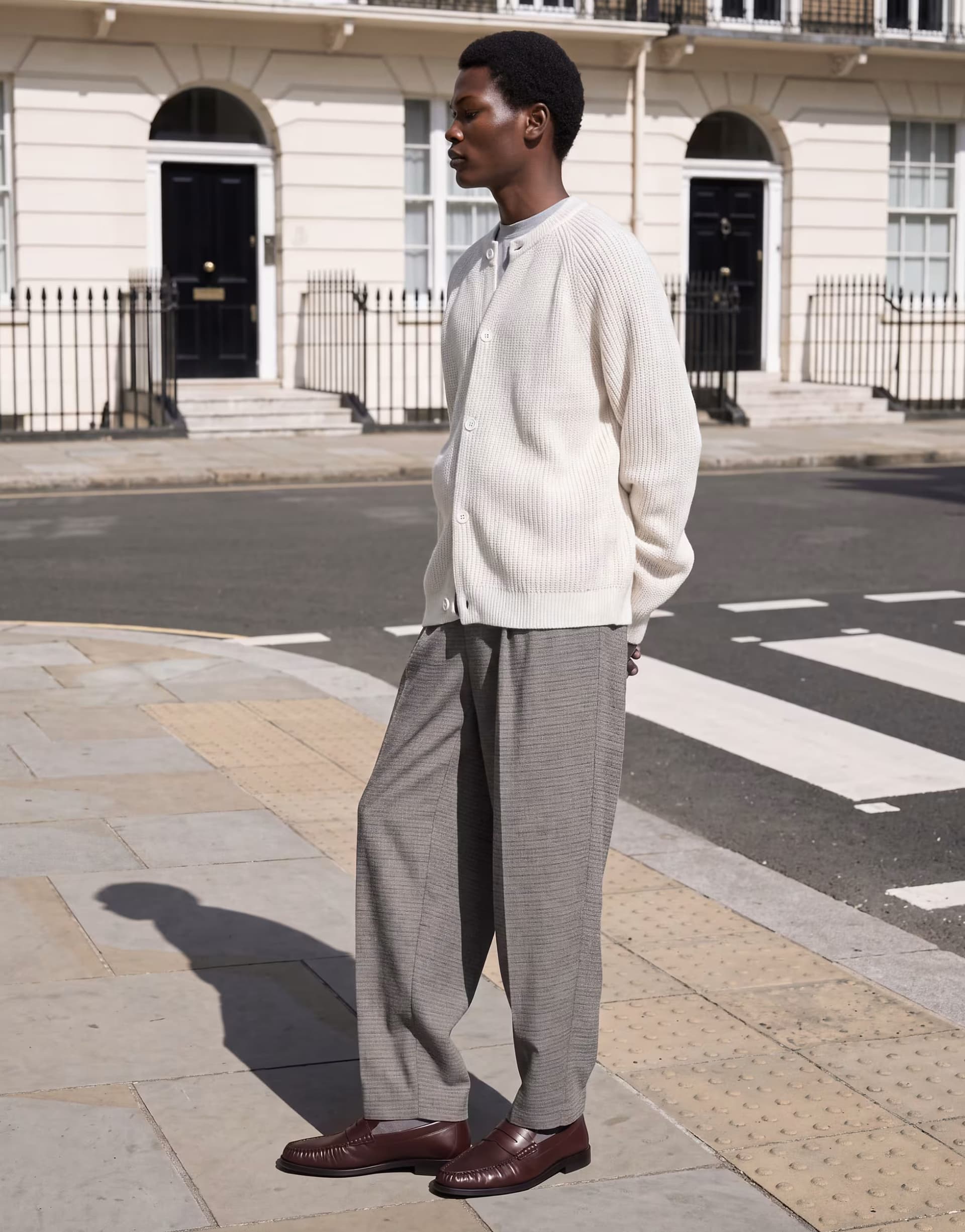 ASOS ASOS DESIGN oversized tapered double pleated suit trousers in brown check
