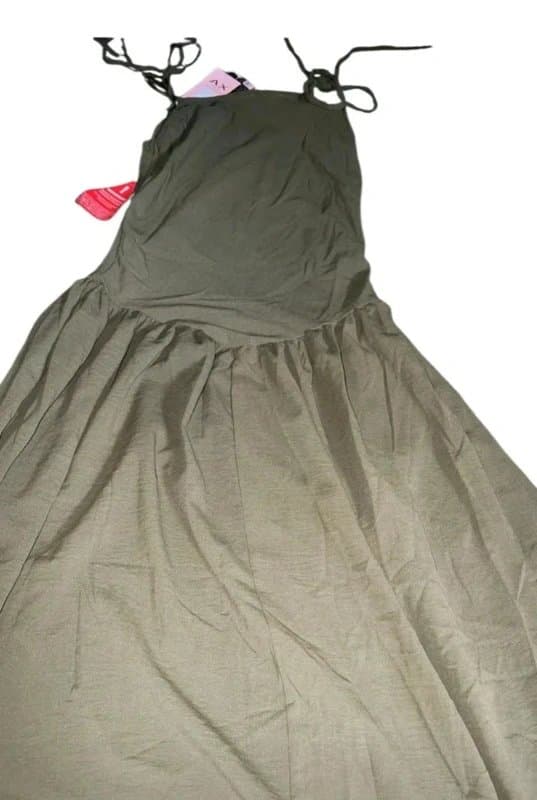 AX Paris AX Paris Khaki Strappy Midi Dress size 10 Olive Green Holiday Occasion Dress Effortlessly c