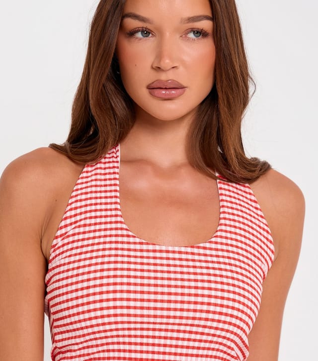 Public Desire Women's Gingham Halter Neck Crop Top Public Desire New Look - 2