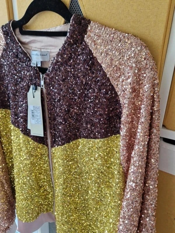 Never Fully Dressed Sequin Mix Bomber Jacket BNWT