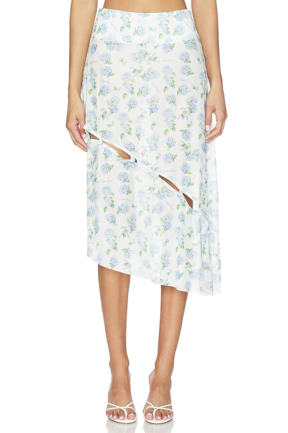 revolve Hydrangea Asymmetric Mesh Skirt