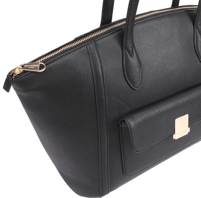 Paul Costelloe Paul Costelloe Women's Shiriya Leather Shoulder Bag in Jet Black - 3