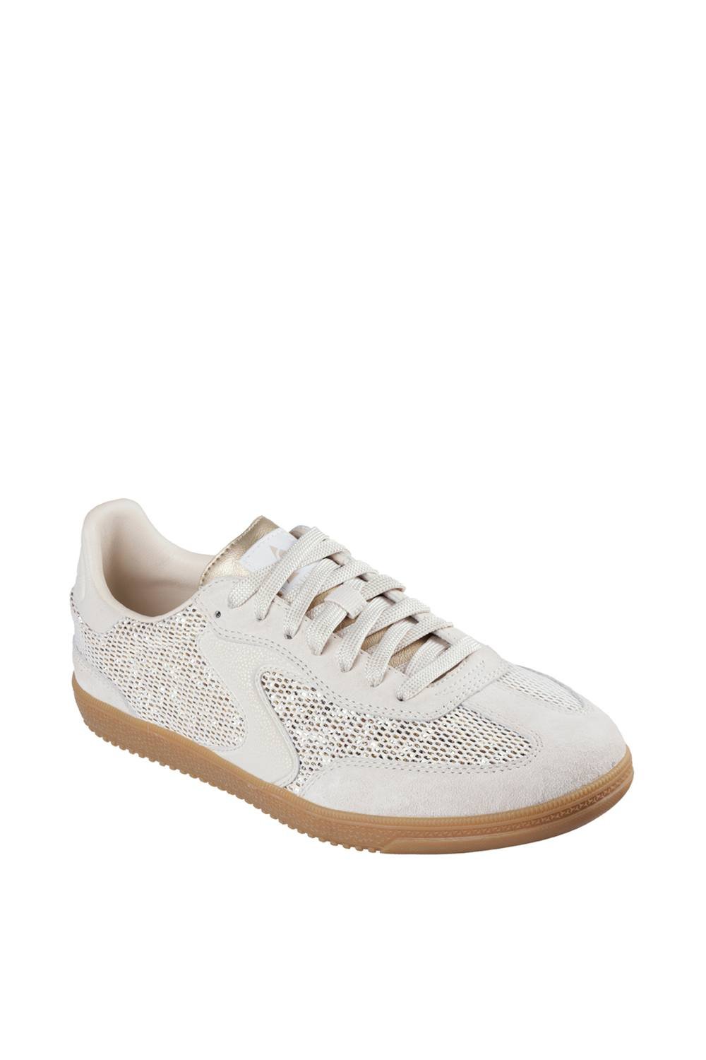 Skechers Skechers Women's HOTSHOT MESHING WELL Mesh & Glitter Lace-Up Natural - 2