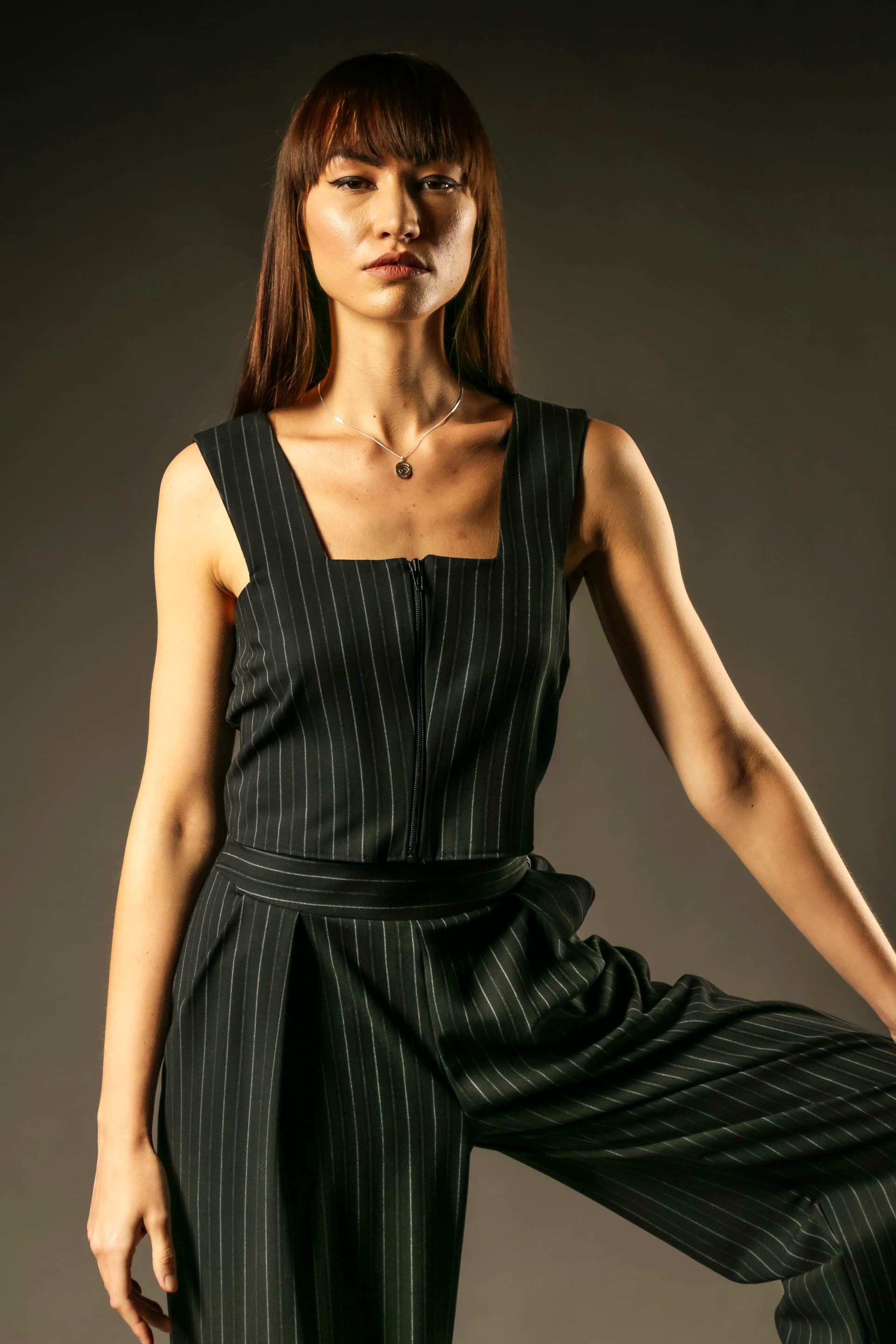 Out Of Sync Out Of Sync Black Suiting Crop Top