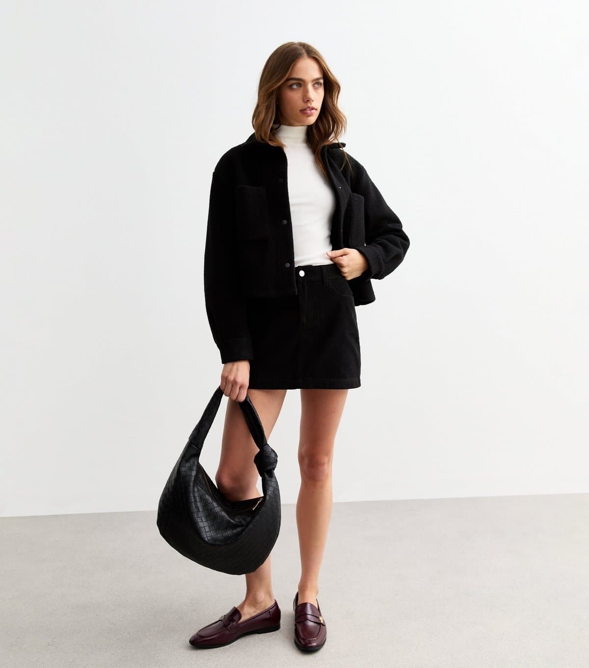 New Look New Look Black Corduroy Mini Skirt