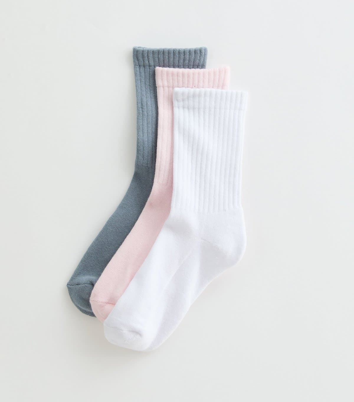 New Look Pack of 3 Multicolour Ribbed Tube Ankle Socks New Look