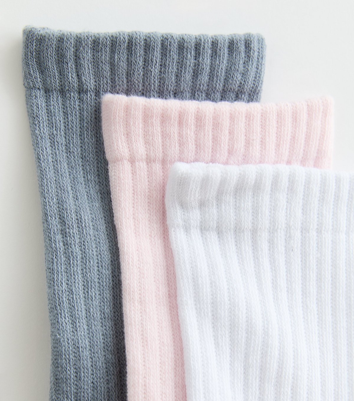 New Look Pack of 3 Multicolour Ribbed Tube Ankle Socks New Look - 2