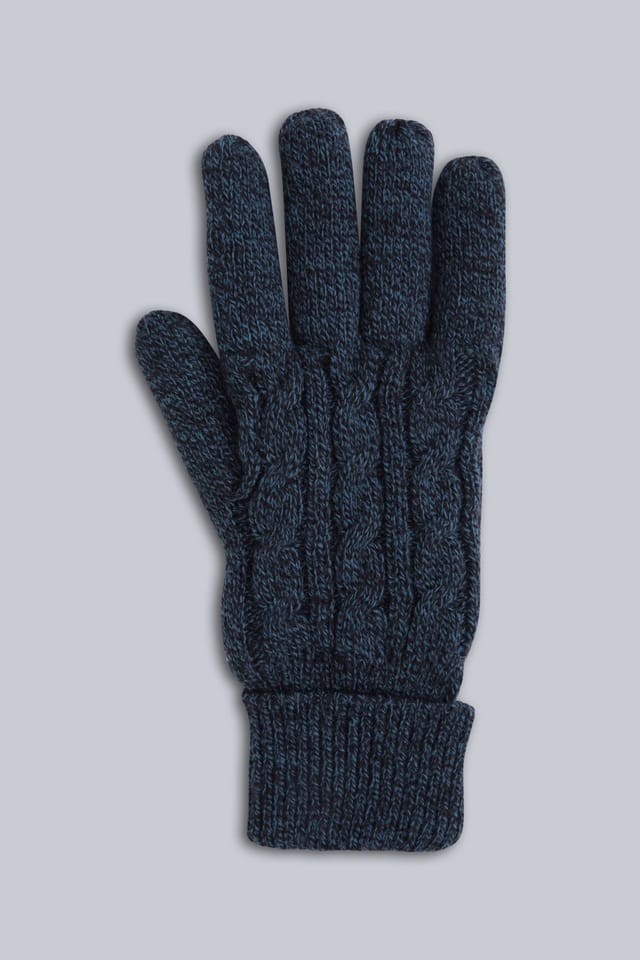 Animal Animal Men's 'Drew' Faux Fur Lined Soft Thermal Warm Cosy Knitted Winter Gloves in Navy - 3