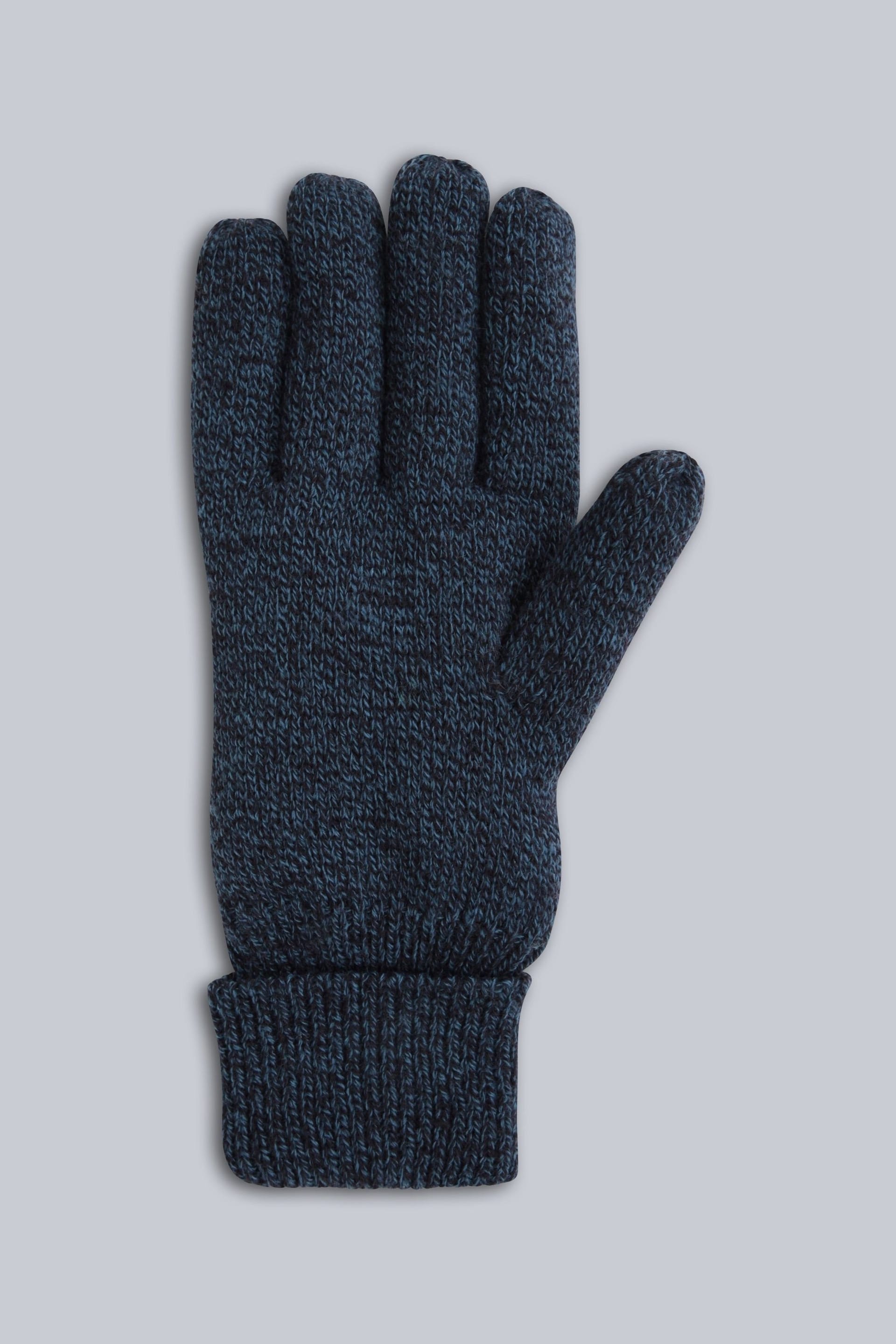 Animal Animal Men's 'Drew' Faux Fur Lined Soft Thermal Warm Cosy Knitted Winter Gloves in Navy - 4