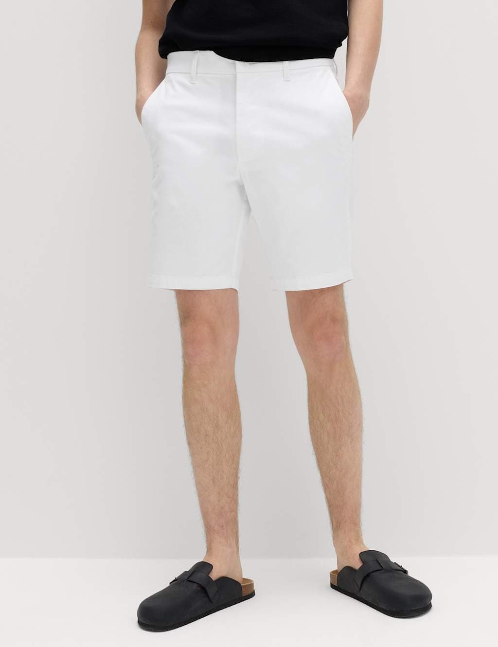Marks & Spencer M&S Slim Fit Stretch Chino Shorts Ice White