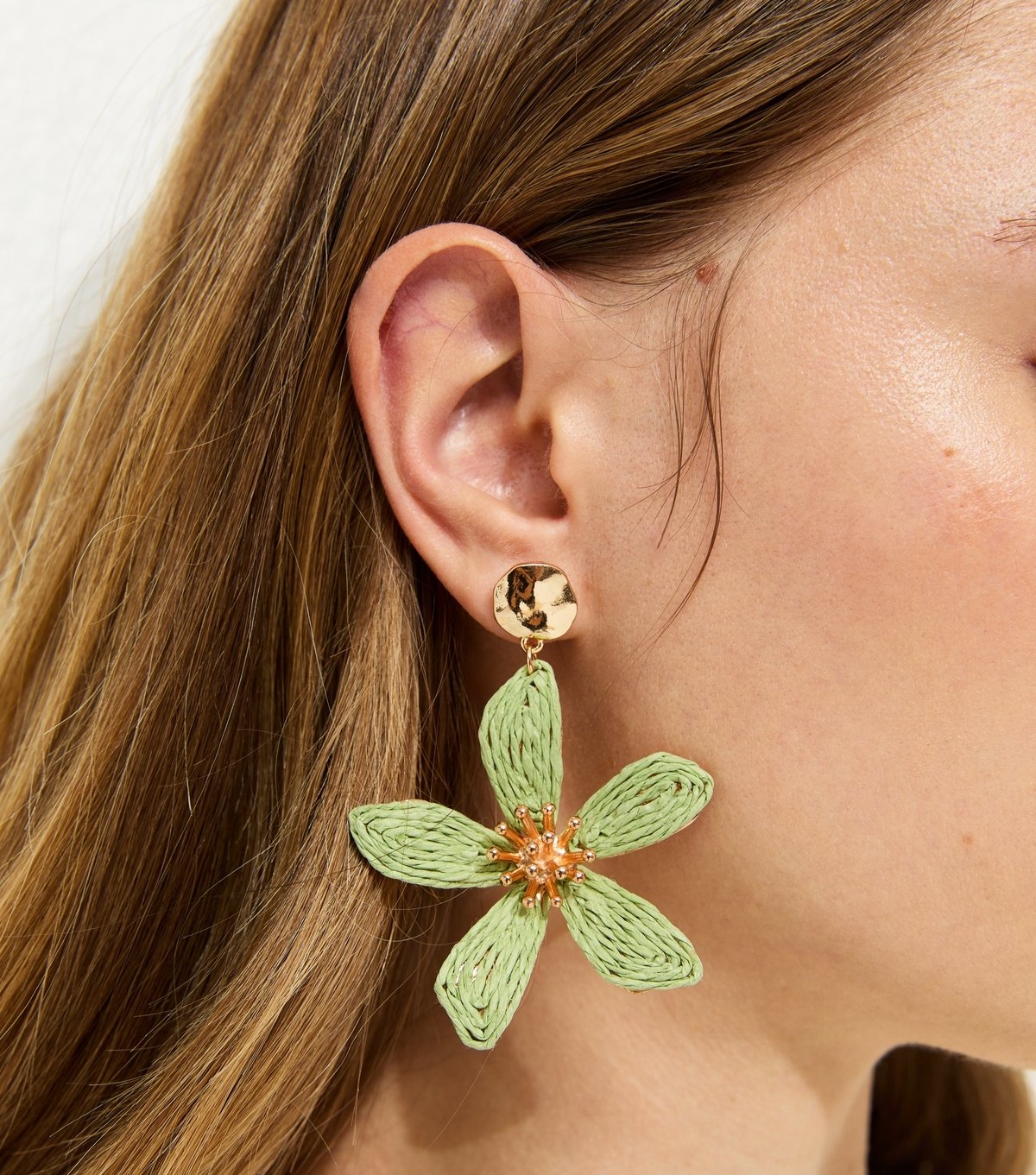 New Look Large Green Threaded Flower Stud Earrings New Look - 2