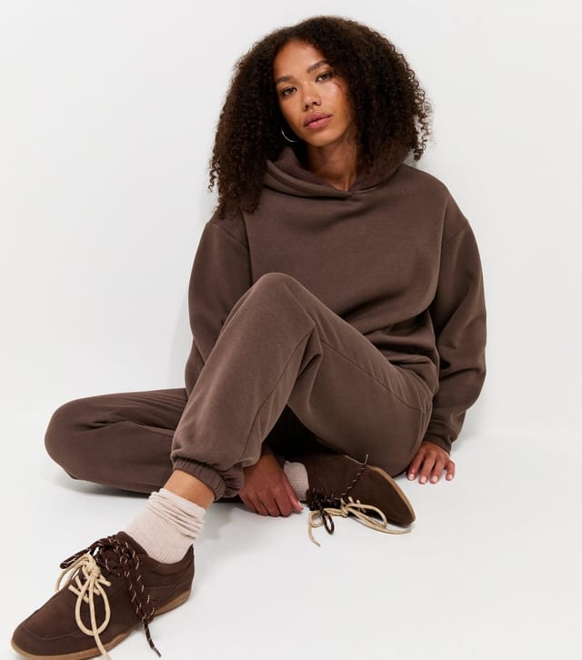 New Look Women's Dark Brown Cotton Rich Cuffed Joggers New Look - 2