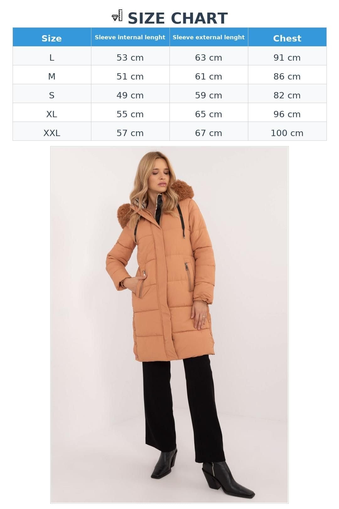 Love Lace Love Lace Women's Extended Quilted Jacket with Detachable Hood in Brown - 4