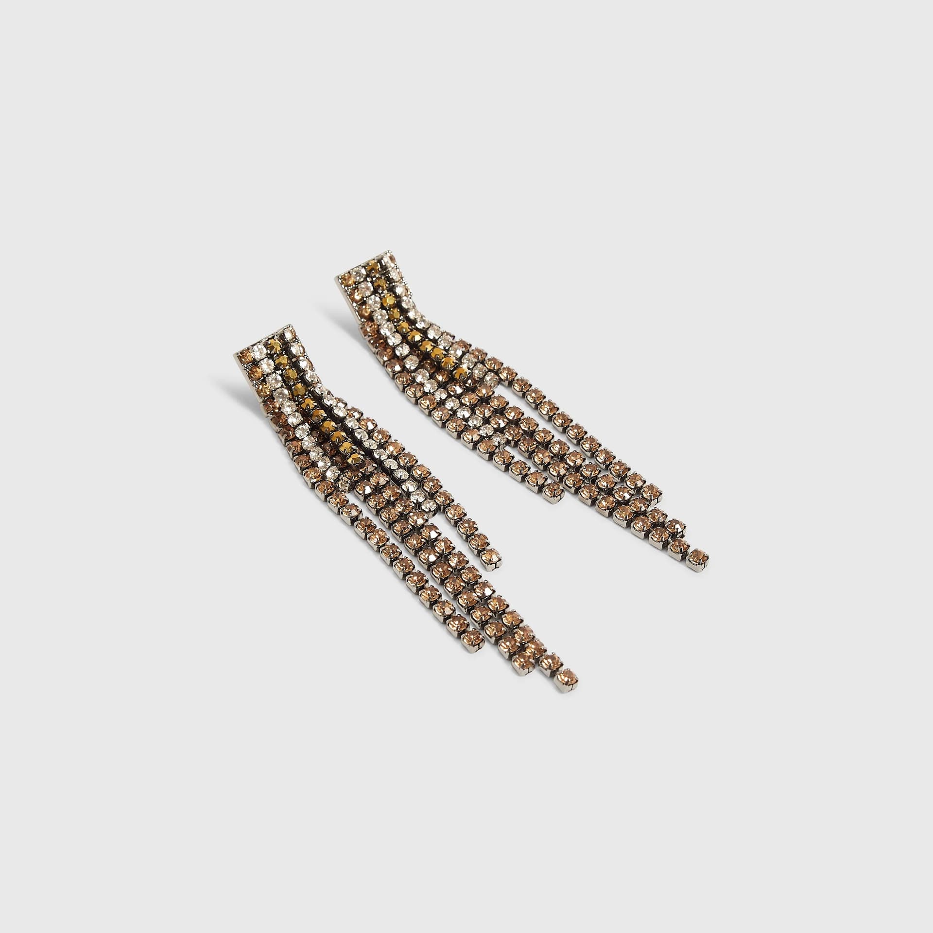 River Island River Island Womens Black Metal Multi Crystal Drop Earrings