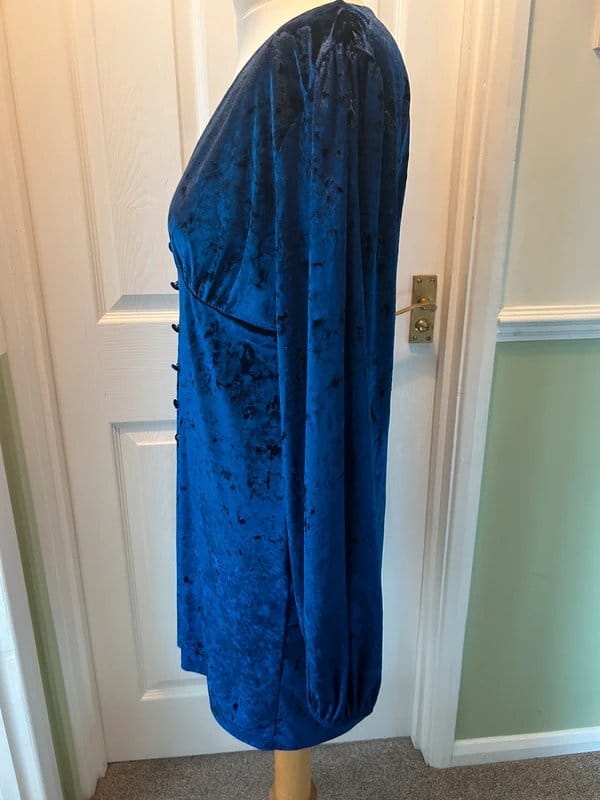 ASOS Electric Blue Velvet Dress - Size 14/16