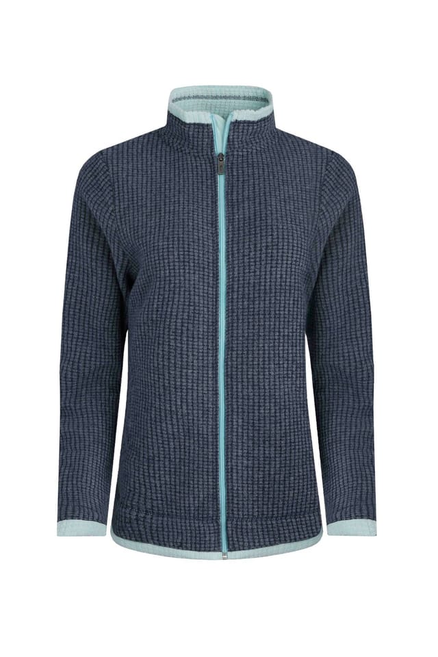 Weird Fish Weird Fish Women's Ariana Full Zip Grid Fleece in Mid Navy - 2