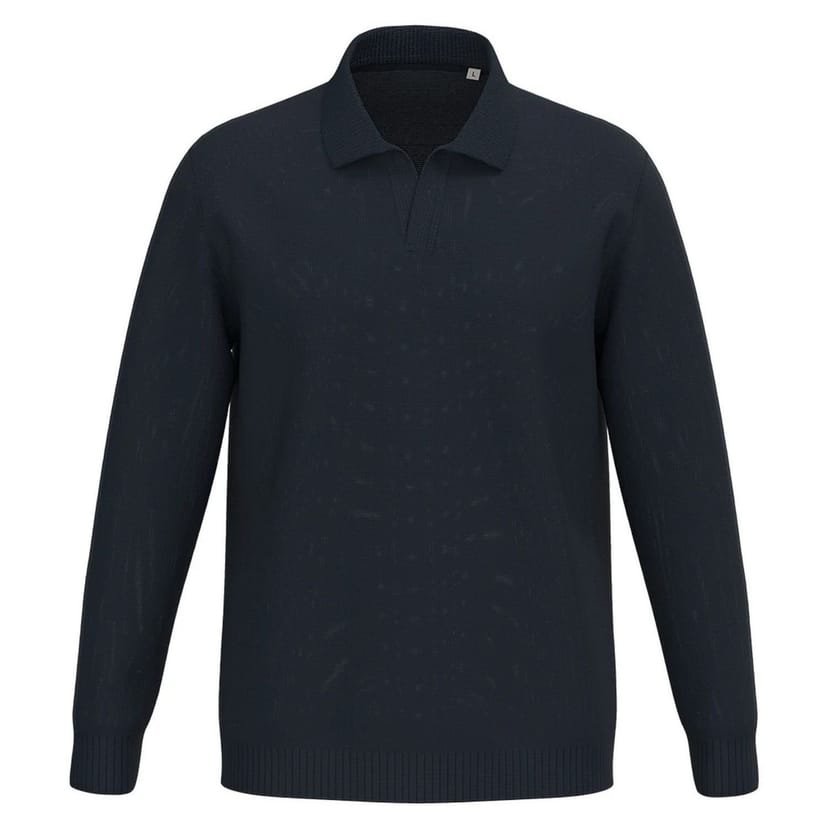 Spasso Spasso Men's Polo Neck Jumper in Navy - 1