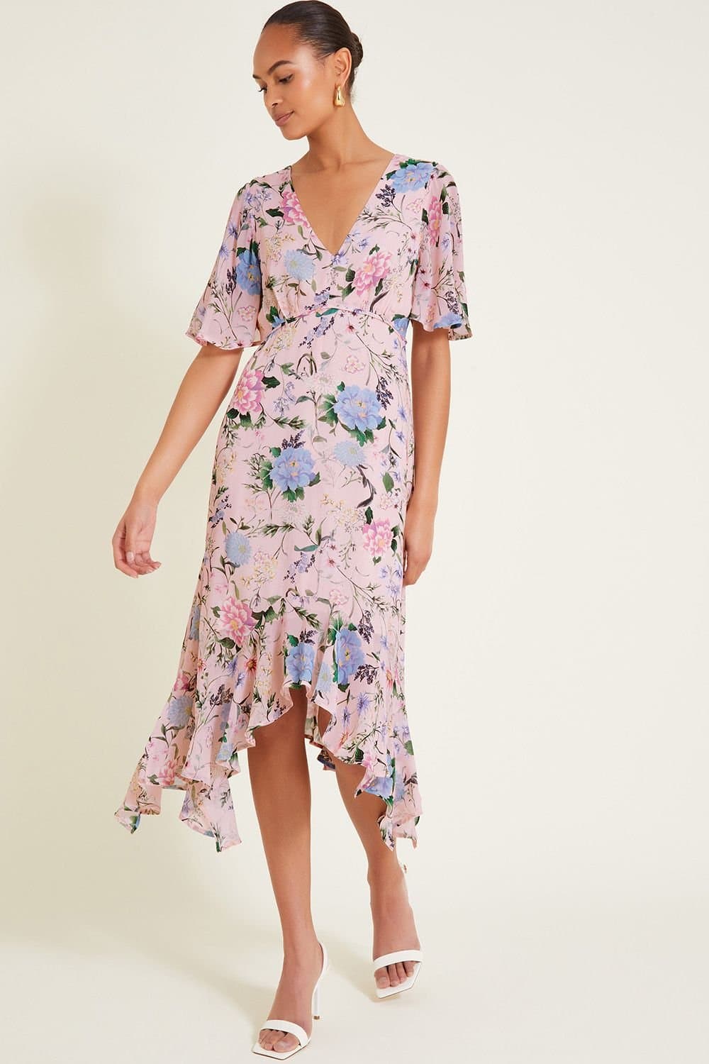 Monsoon Monsoon Women's Sisi Floral Print Dress Pink